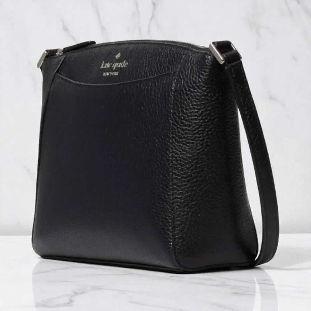 Kate Spade Monica Crossbody Pebbled Leather Purse Black WKR00258